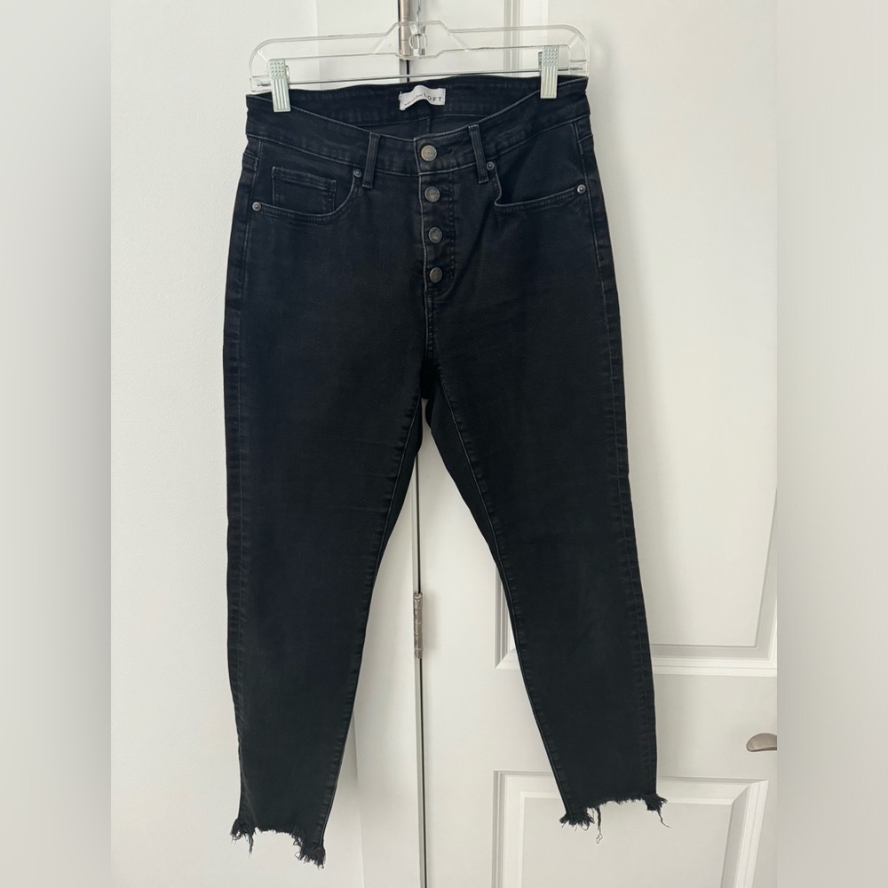 LOFT Curvy Skinny Black Jeans